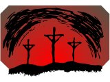 Three crosses with Jesus and the two criminals